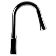 Pemberly Row Polished Chrome Square Gooseneck Pull Down Kitchen Faucet