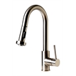 Pemberly Row Brushed Nickel Sensor Gooseneck Pull Down Kitchen Faucet