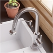Pemberly Row Brushed Nickel Sensor Gooseneck Pull Down Kitchen Faucet