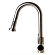 Pemberly Row Brushed Nickel Sensor Gooseneck Pull Down Kitchen Faucet