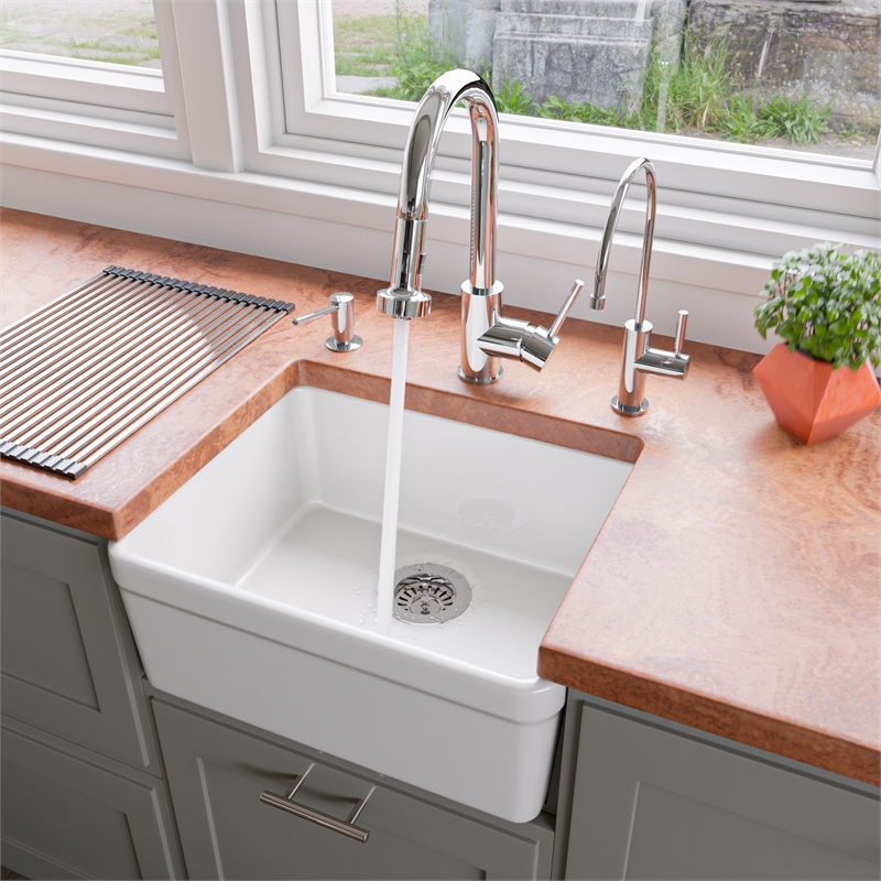 Pemberly Row Polished Chrome Sensor Gooseneck Pull Down Kitchen Faucet