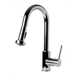 Pemberly Row Polished Chrome Sensor Gooseneck Pull Down Kitchen Faucet