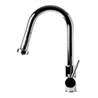 Pemberly Row Polished Chrome Sensor Gooseneck Pull Down Kitchen Faucet