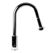 Pemberly Row Polished Chrome Sensor Gooseneck Pull Down Kitchen Faucet