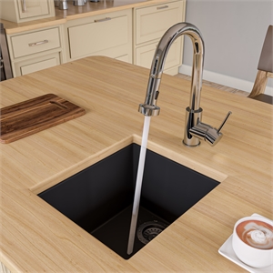 Pemberly Row 17&quot Undermount Rectangular Granite Composite Kitchen Prep Sink