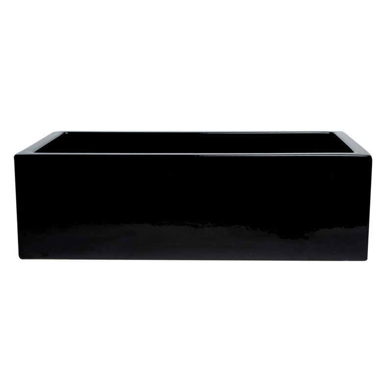 Pemberley Row Fireclay Black Gloss Farm Sink Rectangular Reversible 33.125
