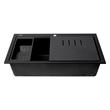 Pemberly Row Granite Composite Workstation Single Bowl Drop Sink w/ Accessories