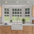 Pemberly Row Decorative Lip Apron Single Bowl Fireclay Farmhouse Kitchen Sink