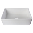 Pemberly Row Decorative Lip Apron Single Bowl Fireclay Farmhouse Kitchen Sink