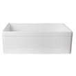 Pemberly Row Decorative Lip Apron Single Bowl Fireclay Farmhouse Kitchen Sink