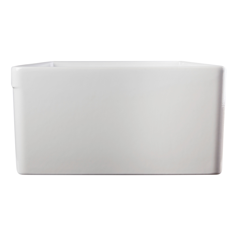 Pemberly Row Decorative Lip Apron Single Bowl Fireclay Farmhouse Kitchen Sink