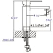 Pemberly Row Brushed Nickel Square Single Lever Bathroom Faucet