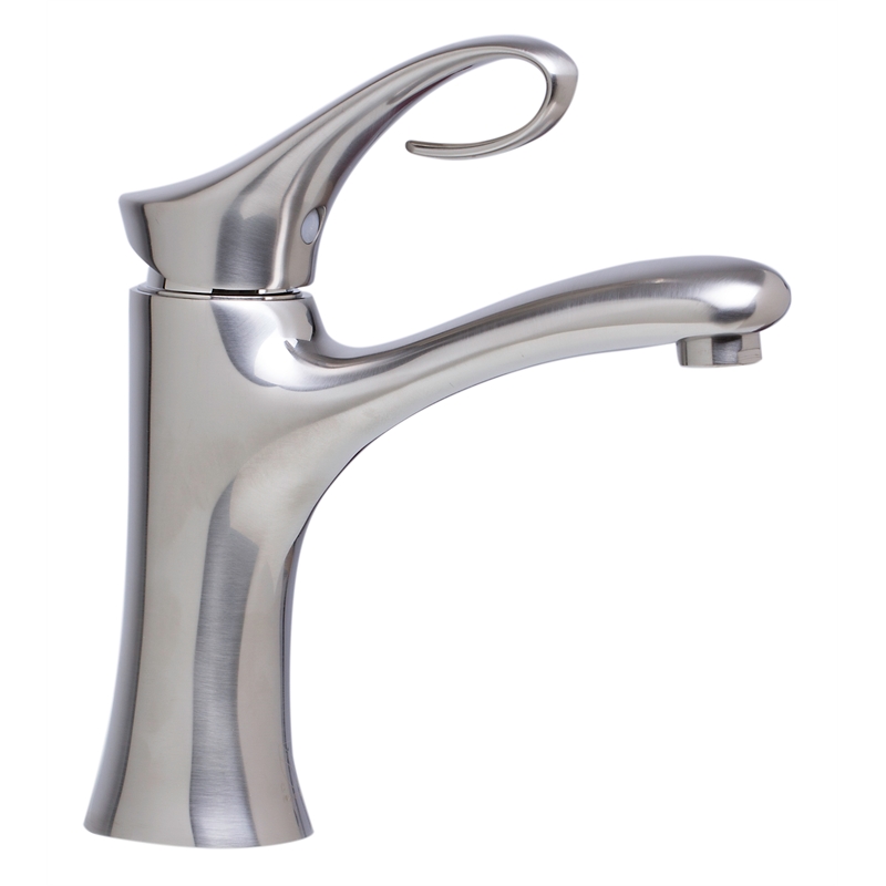 Pemberly Row Contemporary Brushed Nickel Single Lever Bathroom Faucet