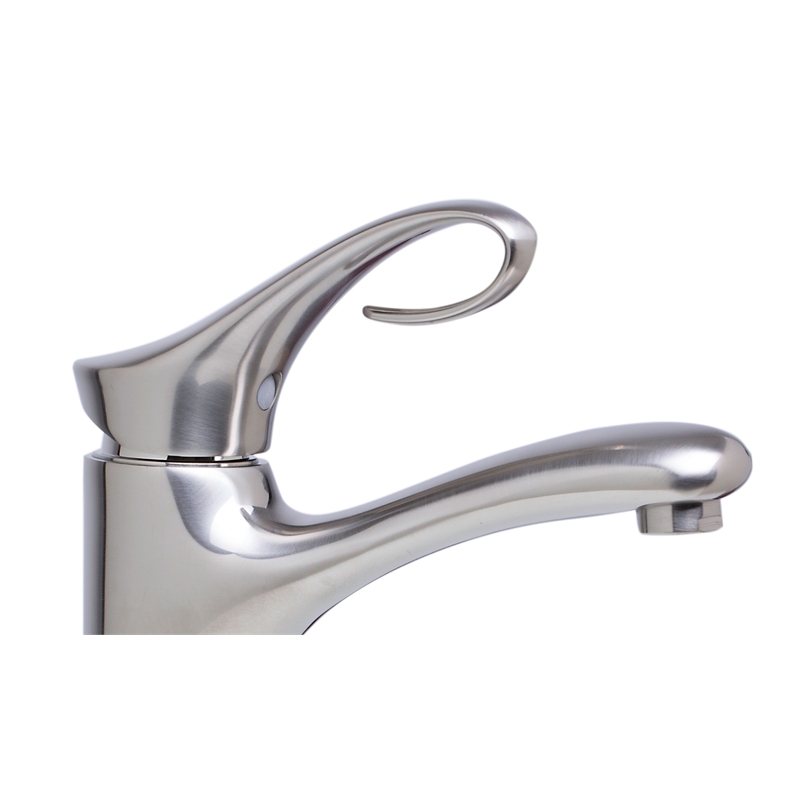 Pemberly Row Contemporary Brushed Nickel Single Lever Bathroom Faucet