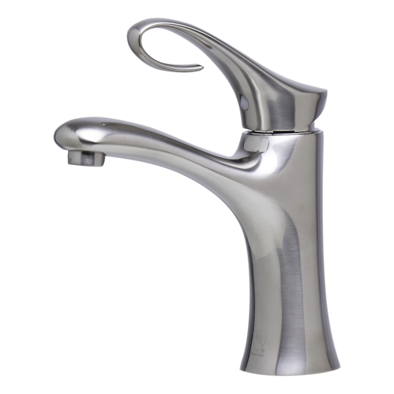 Pemberly Row Contemporary Brushed Nickel Single Lever Bathroom Faucet