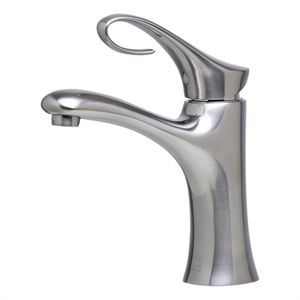 Pemberly Row Contemporary Brushed Nickel Single Lever Bathroom Faucet