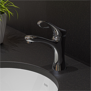 Pemberly Row Contemporary Polished Chrome Single Lever Bathroom Faucet