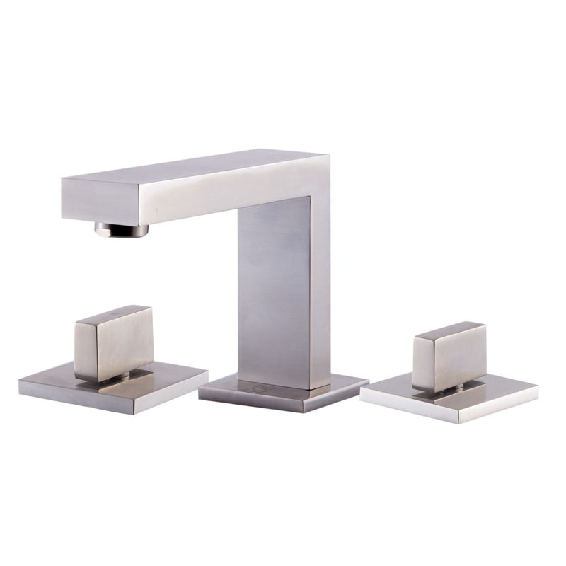 Pemberly Row Brushed Nickel Modern Widespread Bathroom Faucet