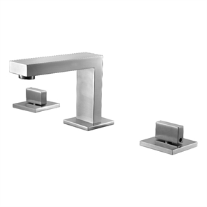 Pemberly Row Brushed Nickel Modern Widespread Bathroom Faucet