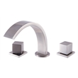 Pemberly Row Brushed Nickel Modern Widespread Bathroom Faucet