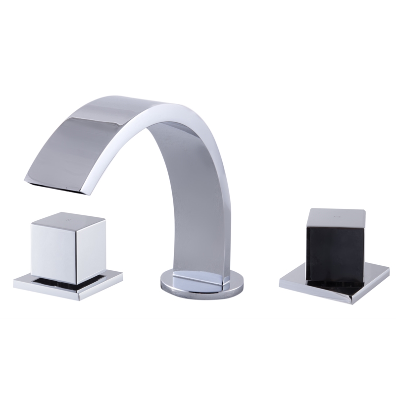 Pemberly Row Polished Chrome Modern Widespread Bathroom Faucet
