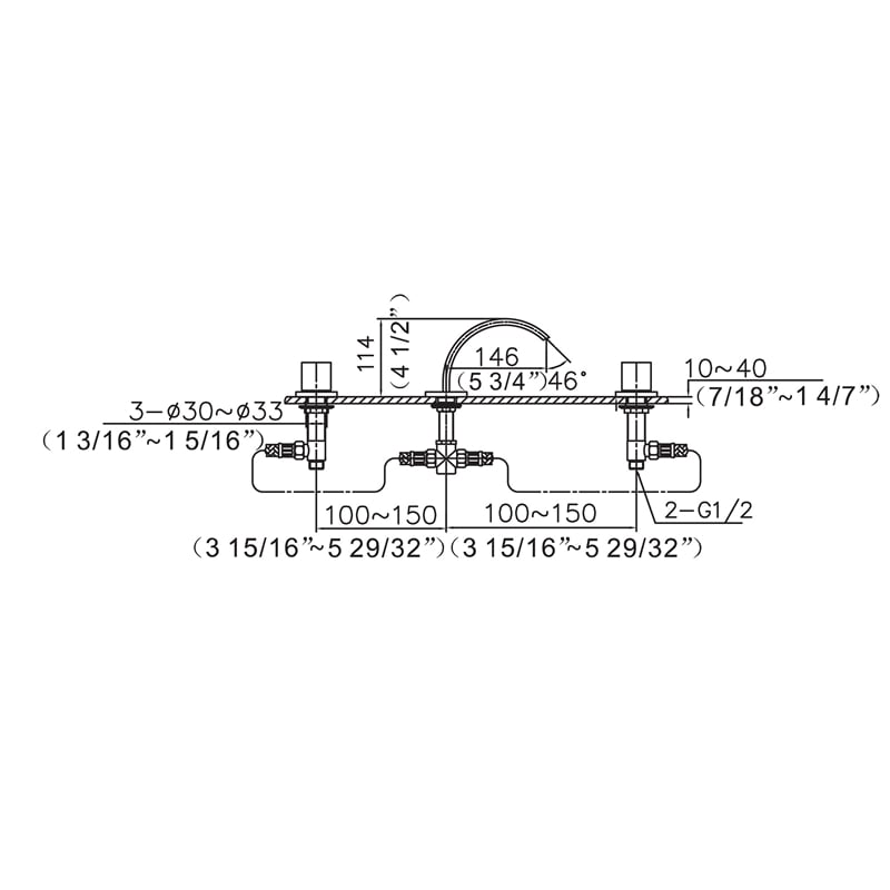 Pemberly Row Polished Chrome Modern Widespread Bathroom Faucet
