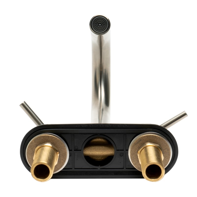 Pemberly Row Brushed Nickel Two-Handle 4'' Centerset Bathroom Faucet