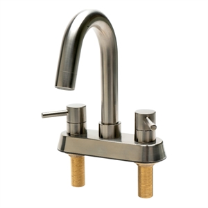 Pemberly Row Brushed Nickel Two-Handle 4'' Centerset Bathroom Faucet