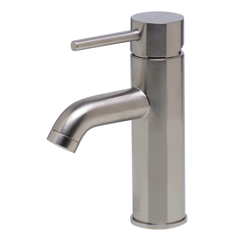 Pemberly Row Contemporary Brushed Nickel Single Lever Bathroom Faucet