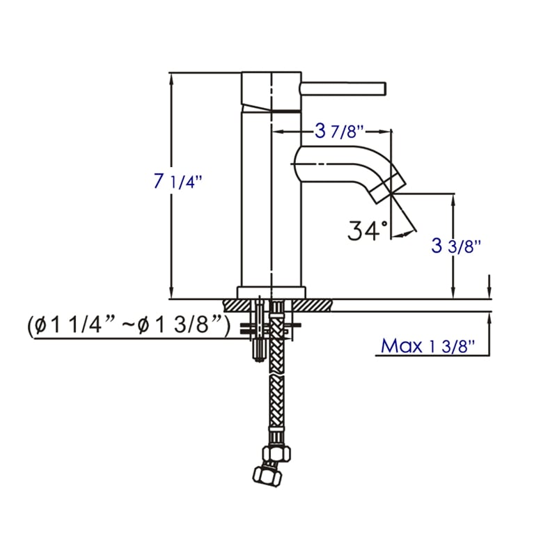 Pemberly Row Contemporary Brushed Nickel Single Lever Bathroom Faucet