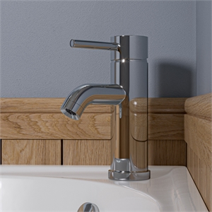 Pemberly Row Contemporary Polished Chrome Single Lever Bathroom Faucet