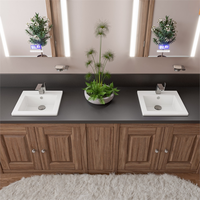 Pemberly Row Brushed Nickel Modern Single Hole Bathroom Faucet