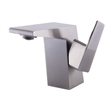 Pemberly Row Brushed Nickel Modern Single Hole Bathroom Faucet