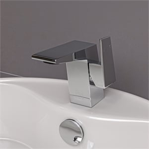 Pemberly Row Polished Chrome Modern Single Hole Bathroom Faucet