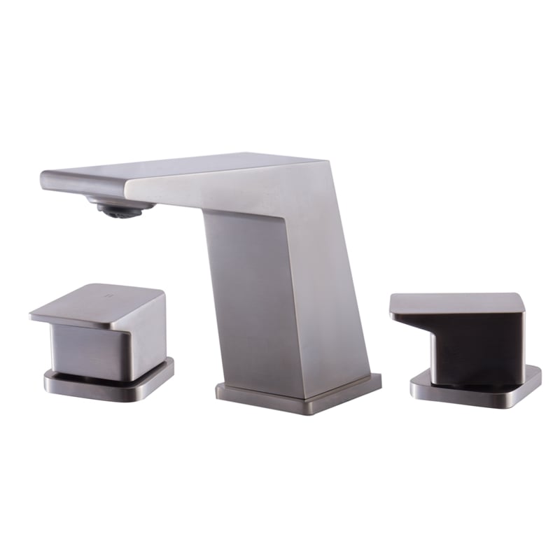 Pemberly Row Brushed Nickel Modern Widespread Bathroom Faucet
