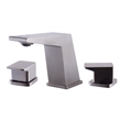 Pemberly Row Brushed Nickel Modern Widespread Bathroom Faucet