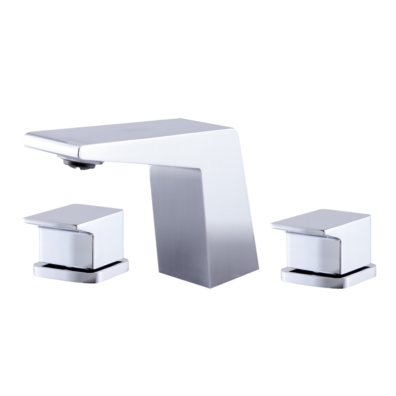 Pemberly Row Polished Chrome Modern Widespread Bathroom Faucet