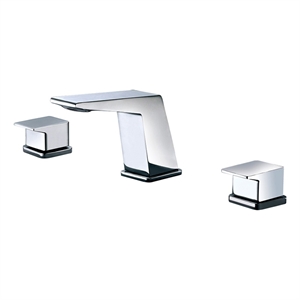 Pemberly Row Polished Chrome Modern Widespread Bathroom Faucet