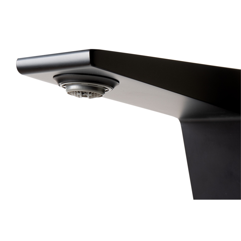 Pemberly Row Contemporary Black Matte Single Hole Tall Bathroom Faucet