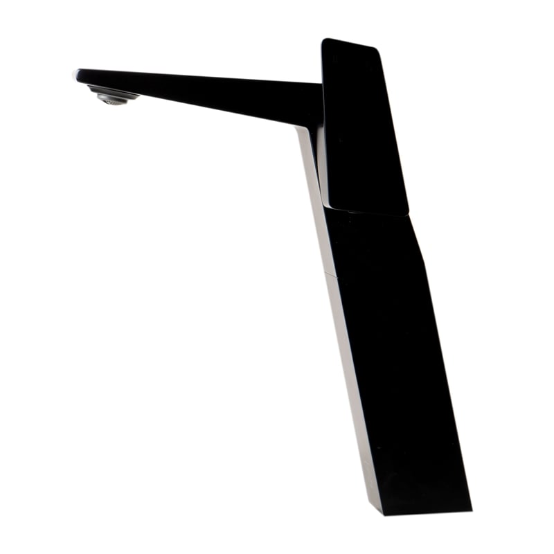 Pemberly Row Contemporary Black Matte Single Hole Tall Bathroom Faucet