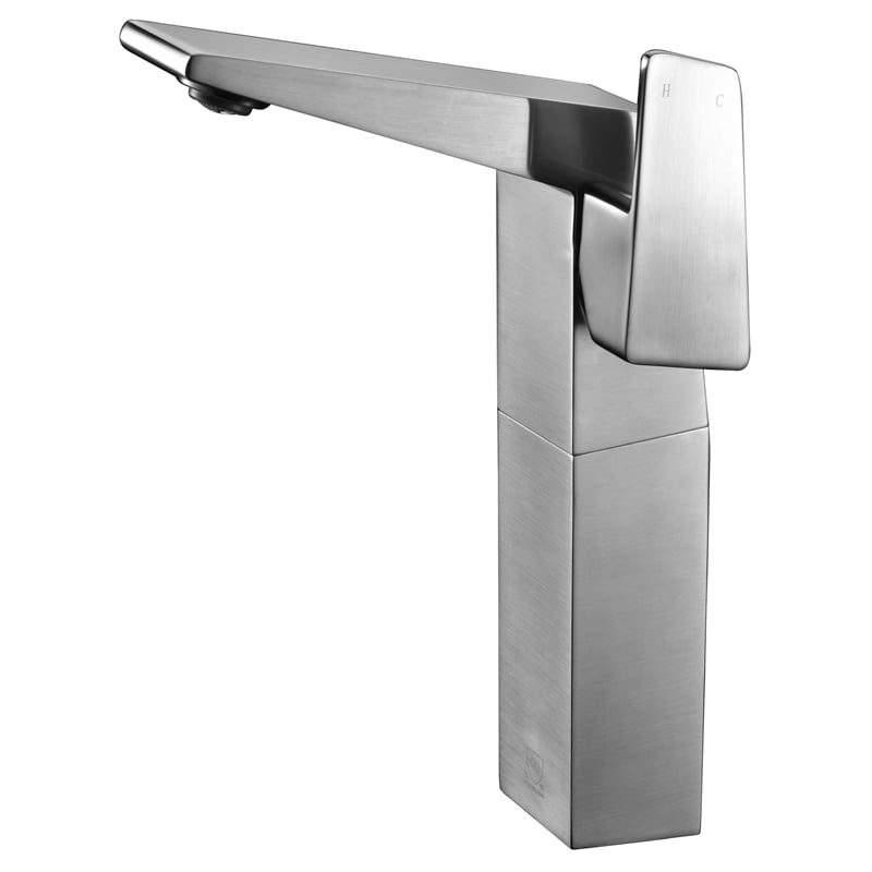 Pemberly Row Brushed Nickel Single Hole Tall Bathroom Faucet