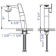 Pemberly Row Brushed Nickel Single Hole Tall Bathroom Faucet