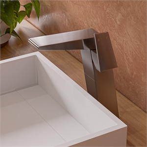 Pemberly Row Brushed Nickel Single Hole Tall Bathroom Faucet