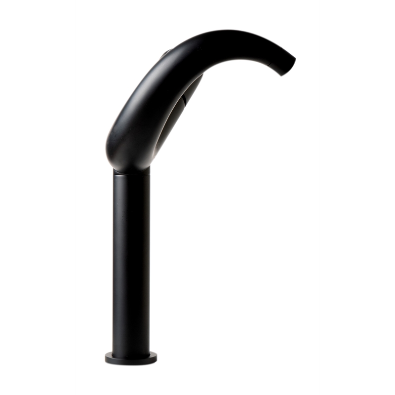 Pemberly Row Black Matte Tall Wave Single Lever Bathroom Faucet