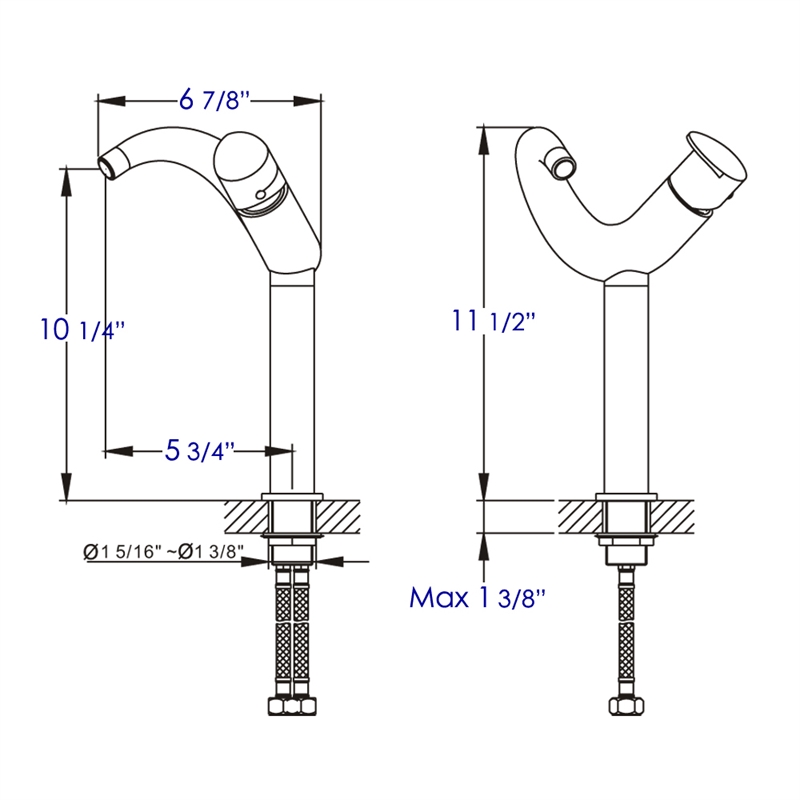 Pemberly Row Black Matte Tall Wave Single Lever Bathroom Faucet