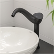 Pemberly Row Black Matte Tall Wave Single Lever Bathroom Faucet