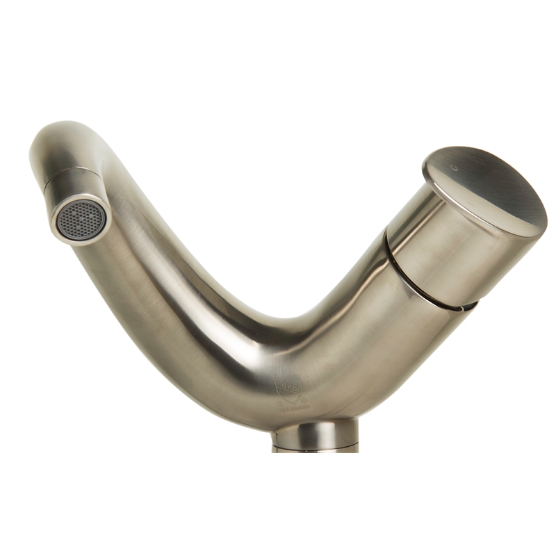 Pemberly Row Tall Wave Brushed Nickel Single Lever Bathroom Faucet