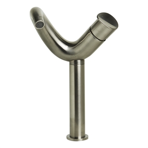 Pemberly Row Tall Wave Brushed Nickel Single Lever Bathroom Faucet