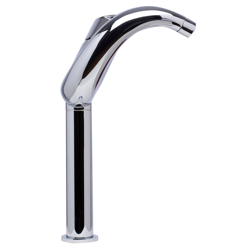 Pemberly Row Tall Wave Polished Chrome Single Lever Bathroom Faucet