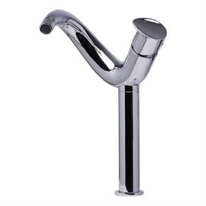 Pemberly Row Tall Wave Polished Chrome Single Lever Bathroom Faucet